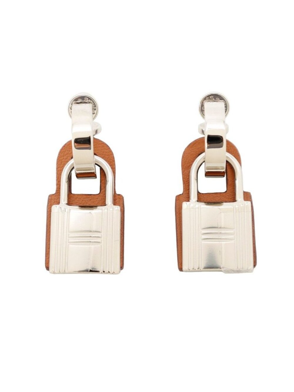 Hermes Earrings O'Kelly Gold Silver Metal Swift